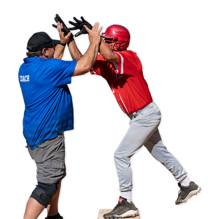 Cut out coach softball high ten