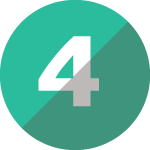 Number 4 turquoise